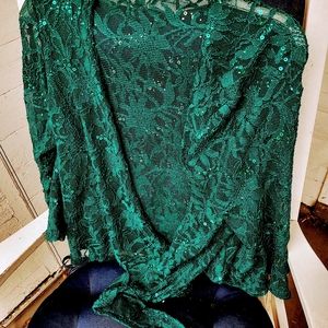 Evening bolero tie at waist, medium